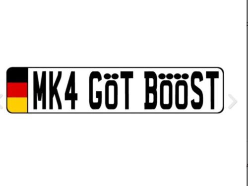 Euro  license plate custom. mk4. check it out.