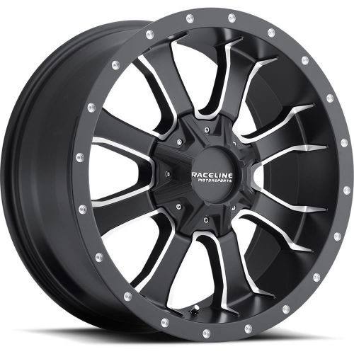 18x9 black raceline m-mamba 927m 8x180 +18 wheels couragia mt lt275/65r18 tires