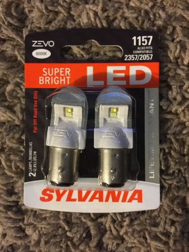 Sylvania zevo led super bright 1157 2357 2057 led - 12v 0.7w - 2 brand new bulbs