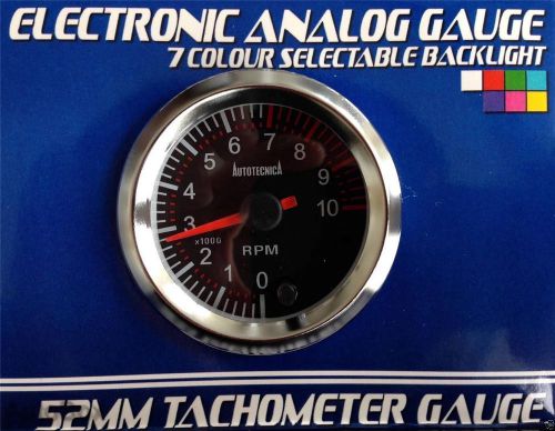 Tachometer 52mm analogue gauge and carbon pod holder 7 colours 12v guage tacho
