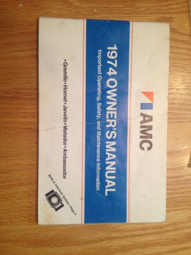 1974 amc owners manual original