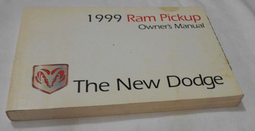 1999 dodge ram pickup owner&#039;s manual. / free s/h /  very nice condition