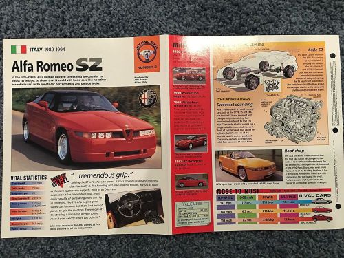 ★★ alfa romeo sz -  collector brochure specs 1989 - 1994 ★★