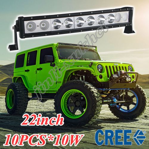 100w 22&#034; 14000 lumen single row curved cree led light bar atv/utv/4x4/truck/boat