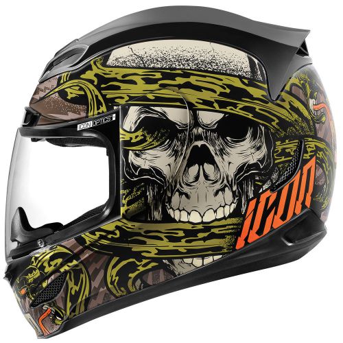 Icon airmada vitriol full face helmet  black/green/orange