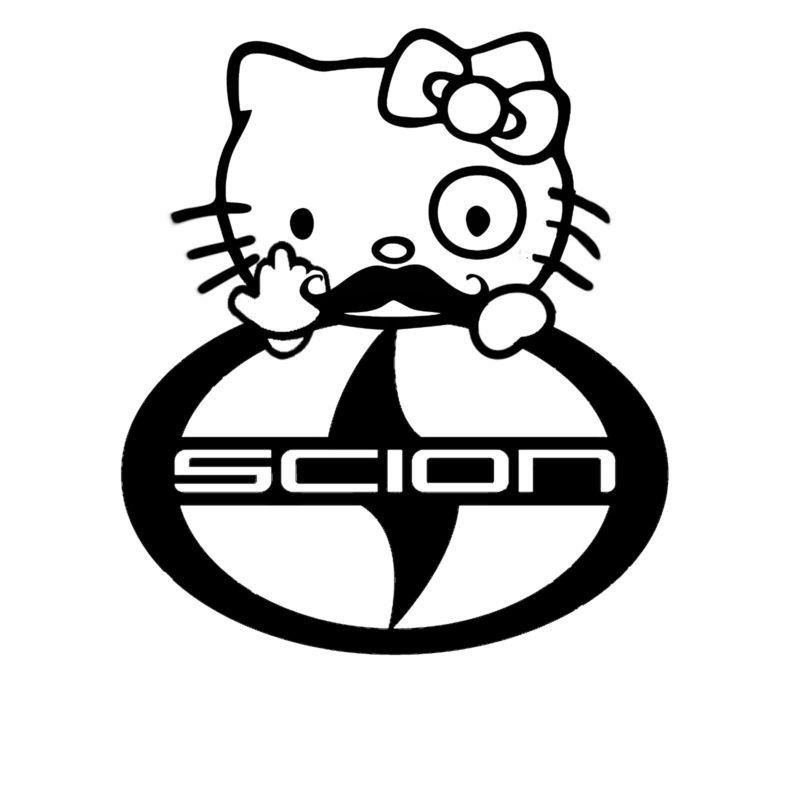 Hello kitty scion decal hello kitty  mustache decal hello kitty peeking decal