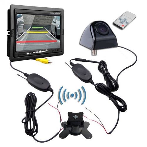 Wireless 2.4ghz car rear view kit 7&#034; tft lcd monitor + parking backup ccd camera