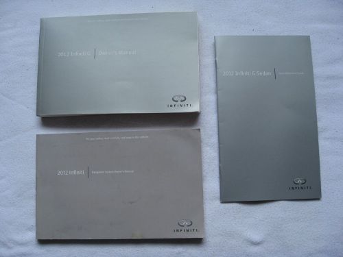 2012 infiniti g g25 g37 sedan owner&#039;s manual w/nav &amp; quick ref (nq) - booklets