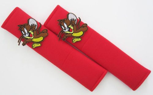 2 pcs car comfortable seat belt seatbelt shoulder pads cover tom &amp; jerry 1r