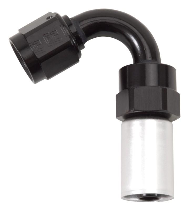 Russell 610673 proclassic crimp on hose end 120 deg. end black/clear -12an