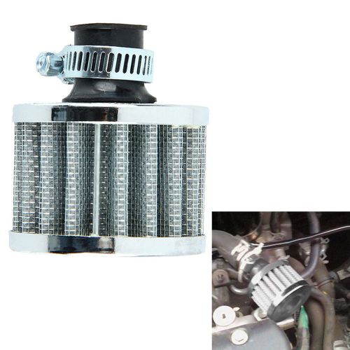 12mm silver car motor cold air intake filter turbo vent crankcase breather #4