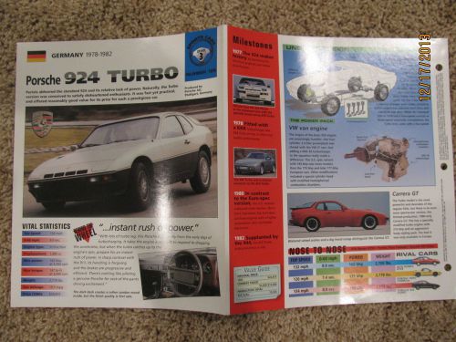 ★★ porsche 924 turbo - collector brochure specs info 1978/1979/1980/1981/1982 ★★