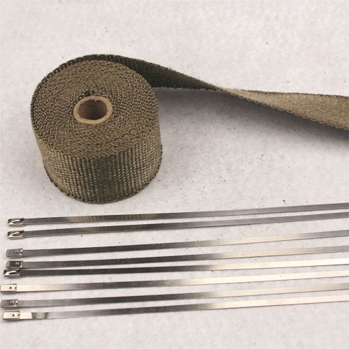 New titanium exhaust/header heat wrap, 2&#034; x 25&#039; roll with stainless ties kit bst