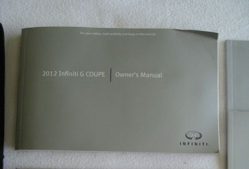 2012 infiniti g37 coupe owner&#039;s owners manual (single booklet only)