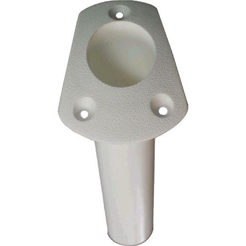 White fishing boat rod holder with 30 degree angle