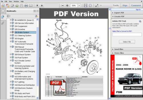 Range rover iii l322 2002 - 2006 oem service manual + electrical circuit diagram