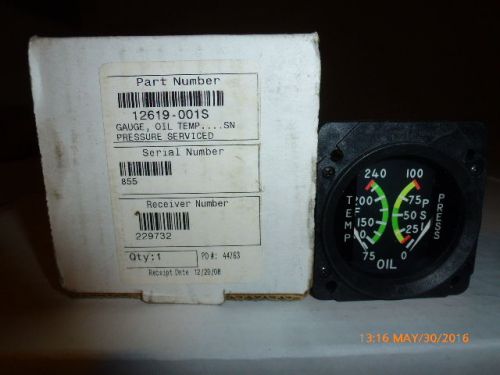 Cirrus rochester oil pressure/oil temperature indicator 12619-001s