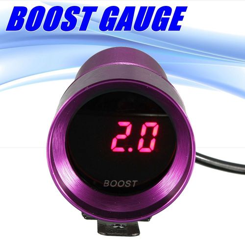 Universal 12v dc 37mm 1.5&#039;&#039; red led digital turbo boost gauge micro smoke sensor