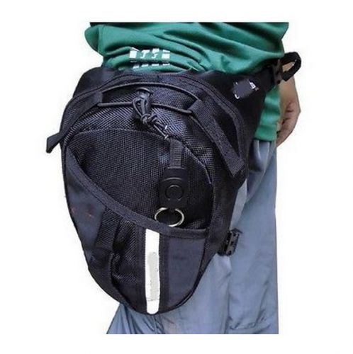 Motorcycle scooter drop leg waist bag pack with key chain / reflective tape new