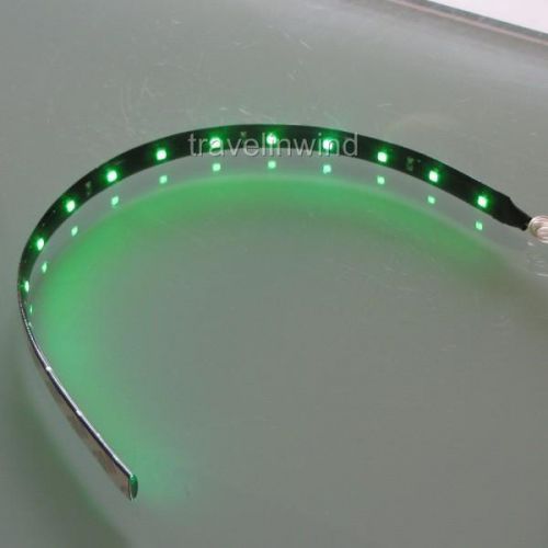 Lot of 5 30cm strip light 15 led flexible smd underbody car wheel light green