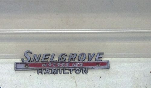 Vintage snelgrove motors car dealer garage emblem part sign hamilton ontario