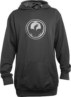 Dragon icon mens pullover hoodie hydro black/white