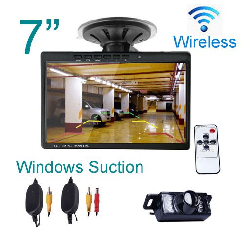 Wireless car rear view 7&#034; tft lcd monitor ir backup reverse camera night vision