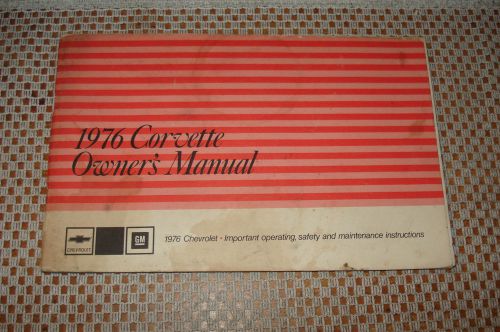 1976 chevy corvette owners manual original glove box book