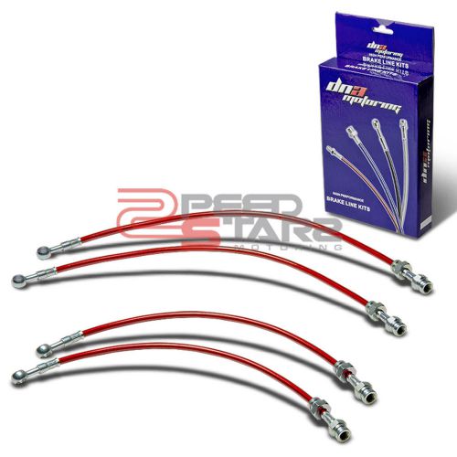 Mazda 626 red pvc coated stainless steel hose brake lines/cable front+rear disc