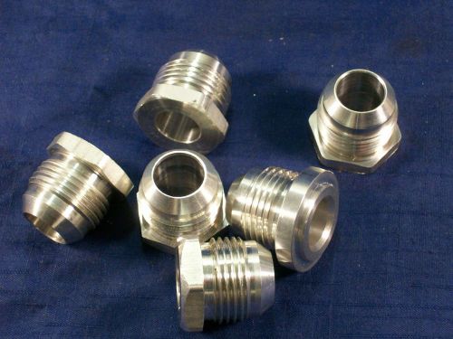 Nascar lot of 6 billet aluminum weld on bungs male an-12