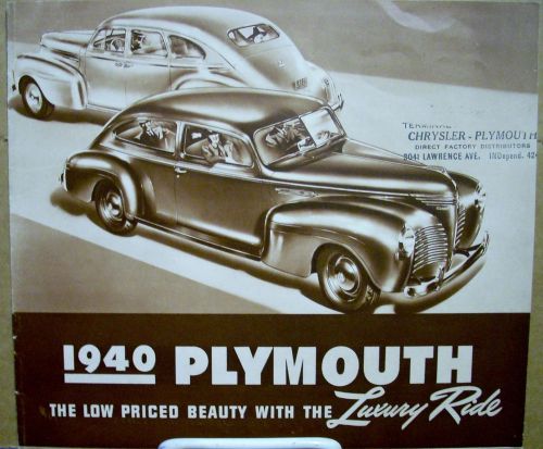 1940 40 plymouth roadking &amp; deluxe sales brochure catalog w/ woody station wagon