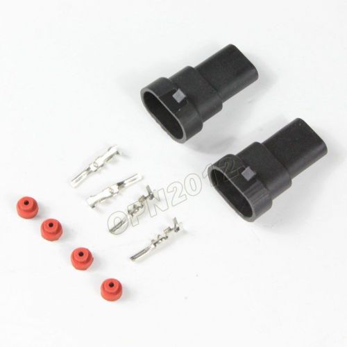 2x car bulb connector male socket kit for 9005 hb3 9006 hb4 h10 halogen hid lamp