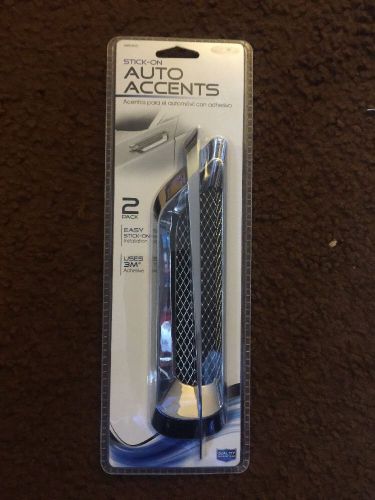 Stick on auto accents, 2 pack, 3m stick on adhesive, chrome, custom accessories