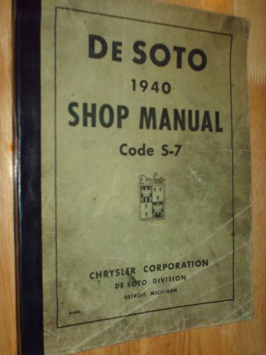 1940 de soto shop manual / service manual / original mopar desoto shop  book!!