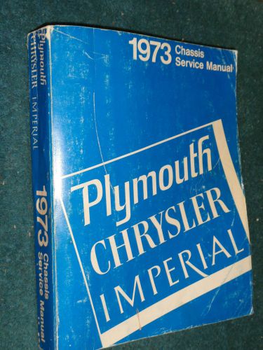 1973 plymouth / chrysler / imperial shop manual / original mopar book