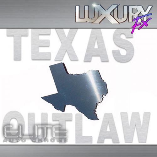 Stainless steel texas outlaw &amp; state emblem - luxfx2679