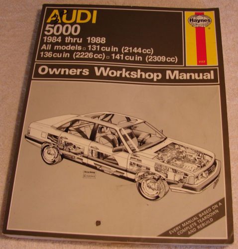 Audi 5000 1984-1988 haynes automotive manual for service or repair