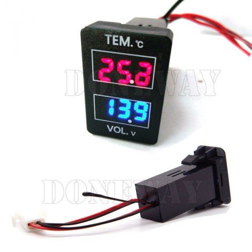 2in1 led digital voltage voltmeter temperature meter for toyota 32x23mm new mold