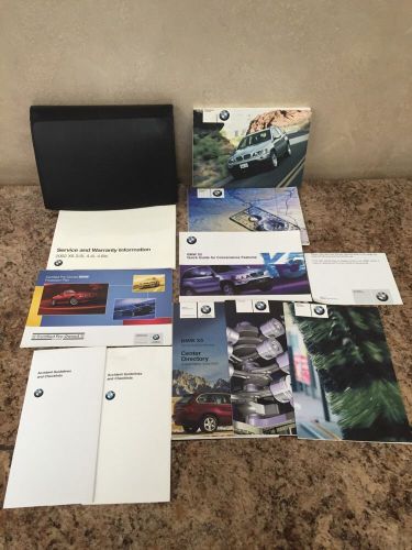 X5 x 5 suv 02 2002 bmw owners owner&#039;s manual set w/case &amp; nav book