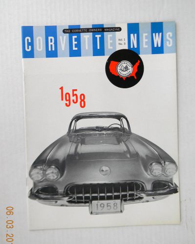 Vintage 1957 corvette news magazine vol i no. iii vol.1 no.3