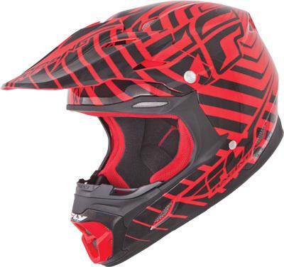 New 2013 fly racing three.4 motocross atv bmx helmet red and black