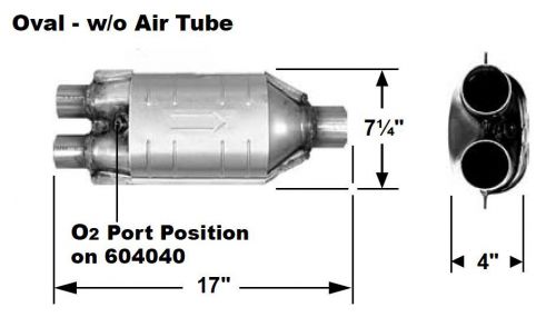 Ap exhaust 604040 universal catalytic converter 2&#034;/2.5&#034; in/out w/ o2 pre-obdii