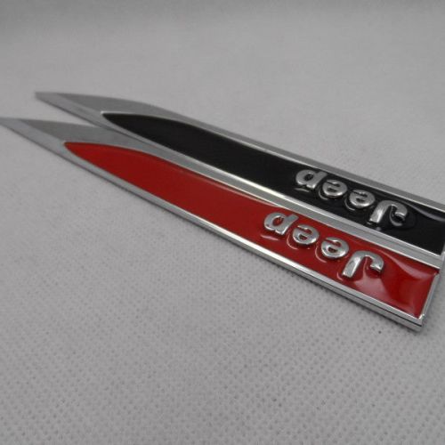 Car badge emblem side metal sticker for wrangler  grand cherokee 2pcs set