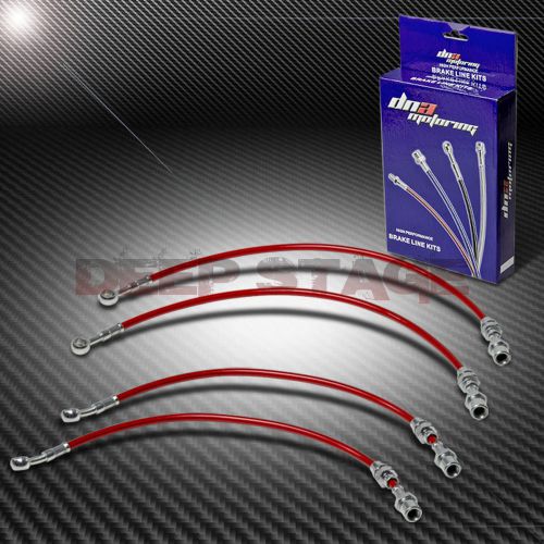 Stainless braided hose race brake line for 91-94 nissan sentra b13 se/ser red