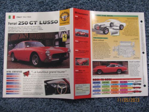 ★★ ferrari 250 gt lusso collector brochure specs info 1962/1963/1964 ★★