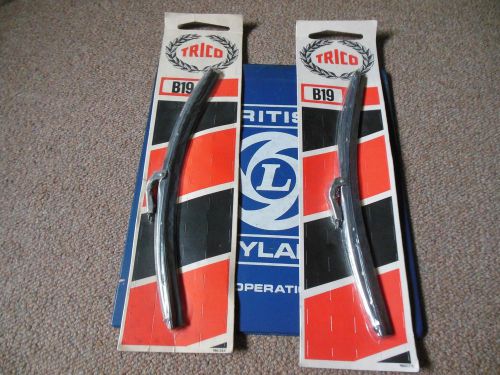 Nos trico triumph silver arm wiper blades (2) triumph tr250 tr6 gt6 gwb115