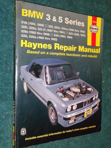 1982-1992 bmw 3 &amp; 5 series shop manual / haynes repair book 91 90 89 88 87 86 83