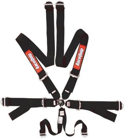 Racequip 753003 black sfi 16.1 fia/sfi camlock 6-point up type safety harness se