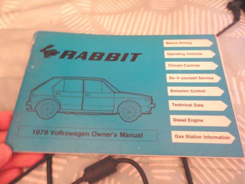 1978 vw volkswagen rabbit owners manual guide 78 great condition