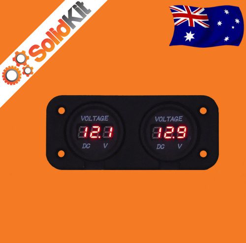 Dual battery monitor digital volt meter led 12v 24v dc boat marine agm